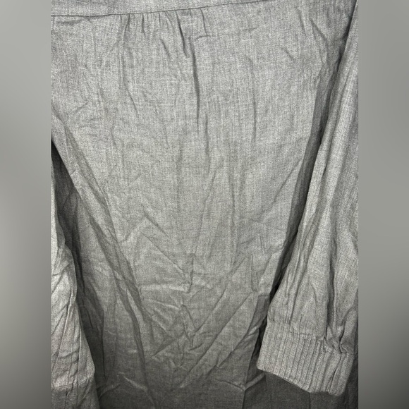 Women’s NWT Halston Gray Viscose Long Sleeve Midi Collared Dress Size Large - Picture 5 of 6